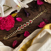 Red Kundan Jadau Rakhi-Rakshabandhan-Pearl-G12964